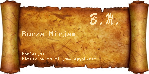 Burza Mirjam névjegykártya
